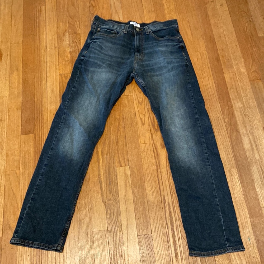 Denizen from Levi's 232 Slim Straight Men's Jeans Dark Distresses Waist 33 x 32